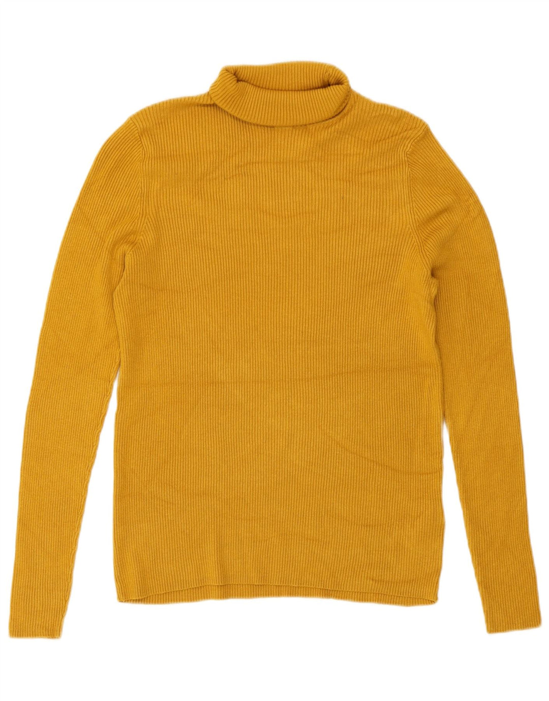 Marks & Spencer Damski sweter z golfem UK 16, duży, żółty, wiskoza