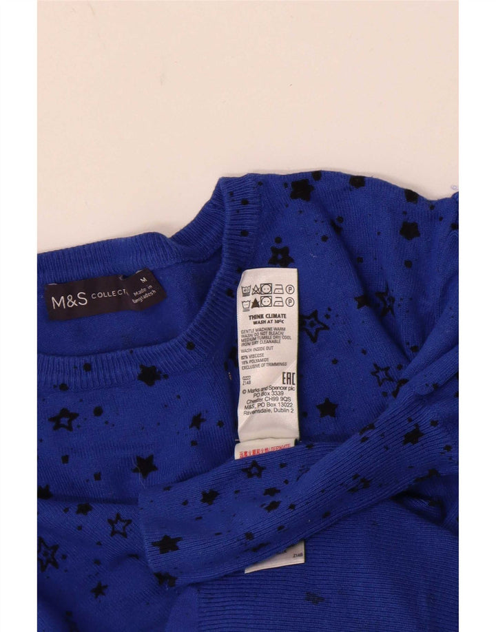Marks & Spencer Damski sweter z abstrakcyjnym wzorem i dekoltem w łódkę UK 14 Medi