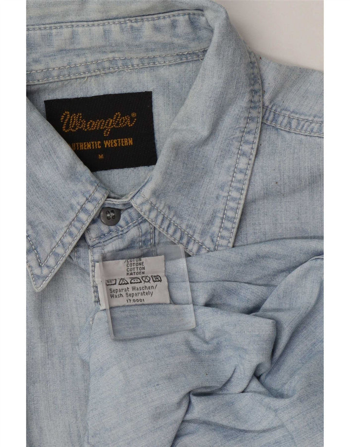 Męska koszula dżinsowa Wrangler, bawełniana, w kolorze średniego błękitu