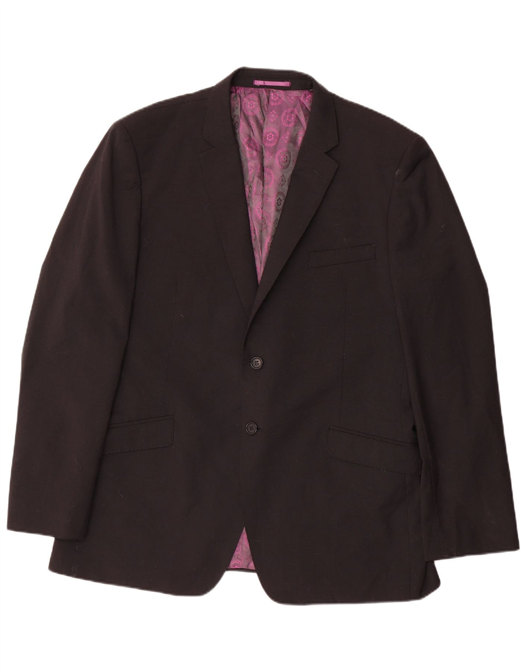 Ted Baker Męska marynarka, długa, zapinana na 2 guziki, o regularnym kroju, UK 44, 2XL, czarna wełniana