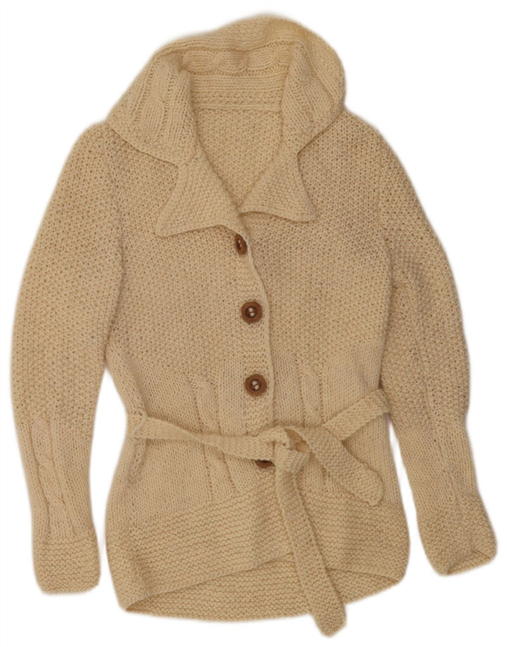 Sweter damski w stylu vintage, UK 12, średni, w kolorze złamanej bieli