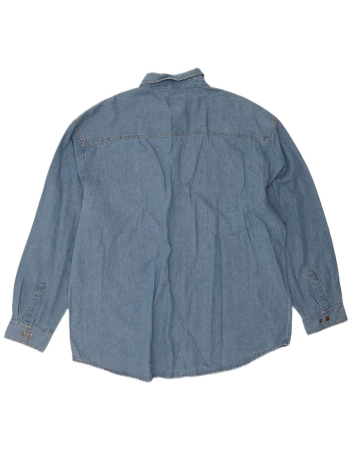 VINTAGE Mens Denim Shirt Size 16 1/2 Large Blue Cotton