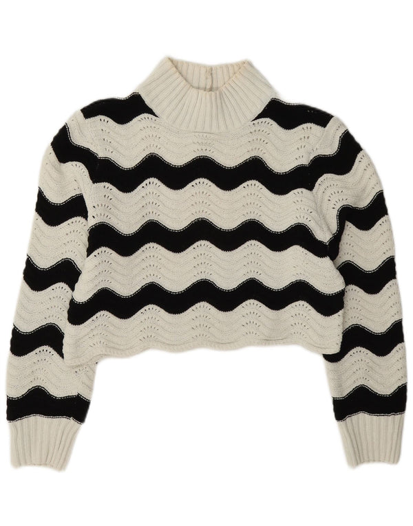 Damski sweter z golfem Zara UK 10 w małe białe paski