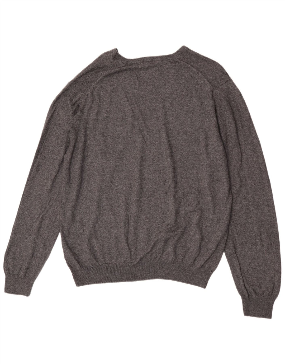 Marks & Spencer Męski sweter o regularnym kroju z dekoltem w kształcie litery V, XL, szary, bawełniany