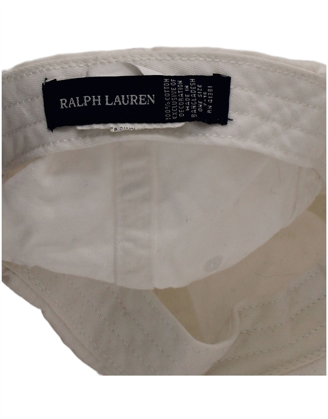Chłopięca czapka z daszkiem Ralph Lauren, jeden rozmiar, biała, bawełniana