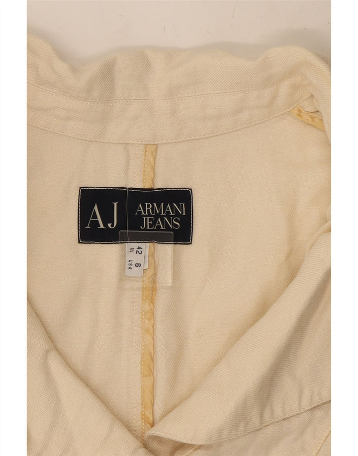 ARMANI JEANS Damska marynarka zapinana na 3 guziki US 6, średnia złamana biel