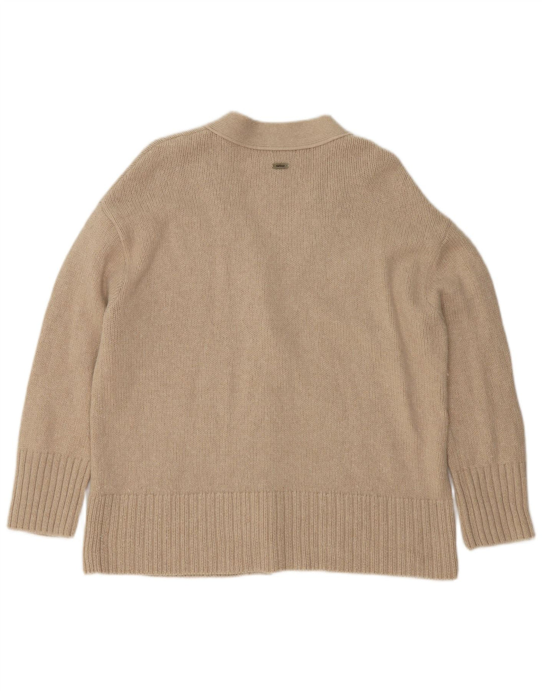 Sweter damski oversize Barbour UK 10 Small, beżowy, bawełniany