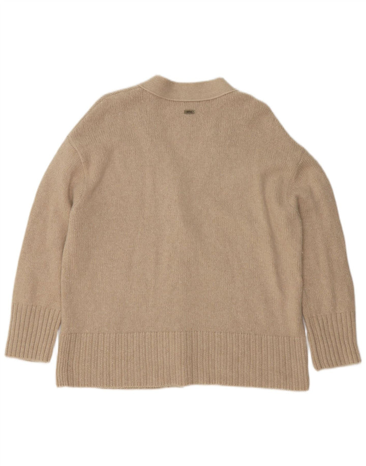 Sweter damski oversize Barbour UK 10 Small, beżowy, bawełniany