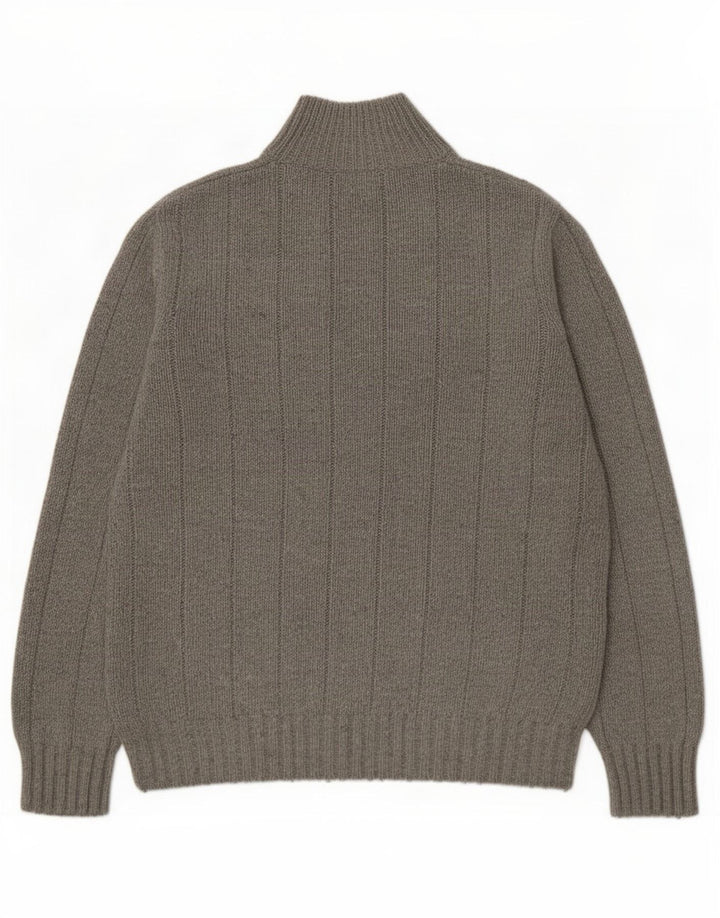 Marks & Spencer Męski sweter zapinany na guziki, średnioszary, wiskozowy