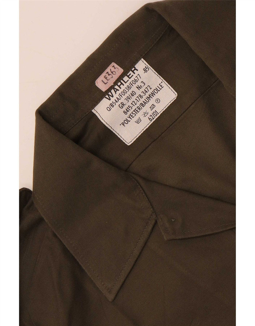 Męska koszula wojskowa w stylu vintage, rozmiar 39/40, średni khaki, poliester