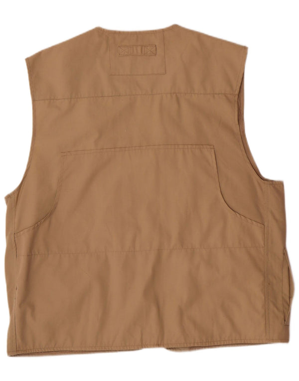 Męska kamizelka użytkowa VINTAGE UK 40, duża, beżowa, poliester