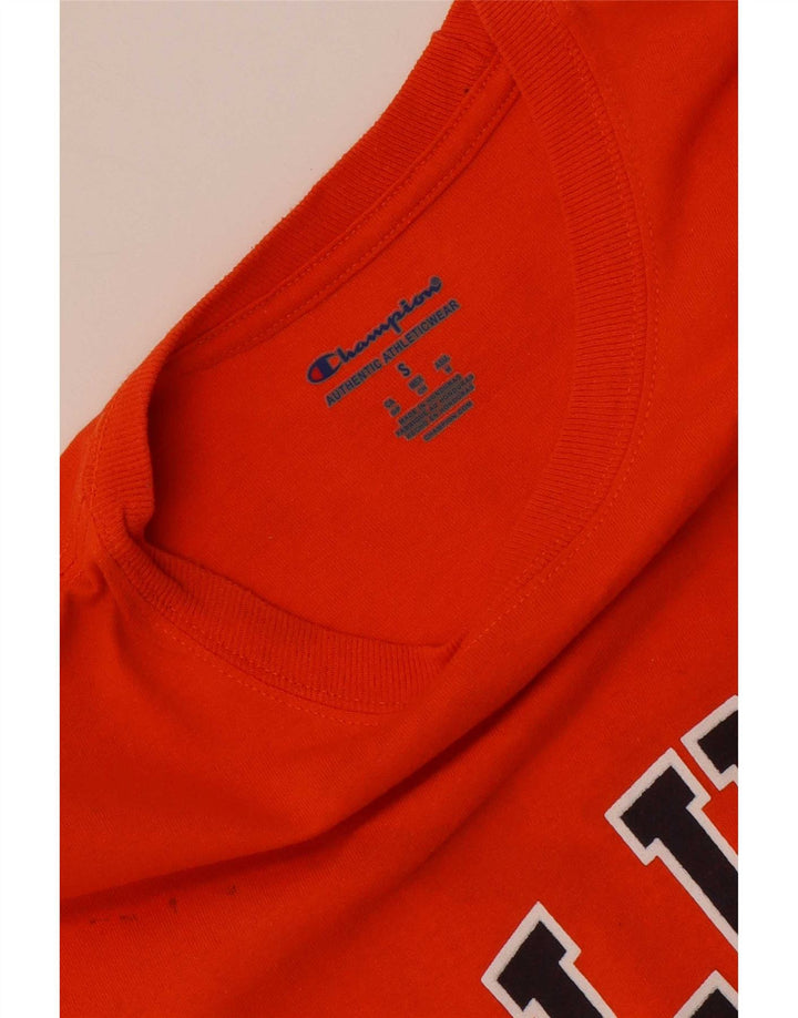 Męski T-shirt z grafiką Champion Illinois, mały, pomarańczowy