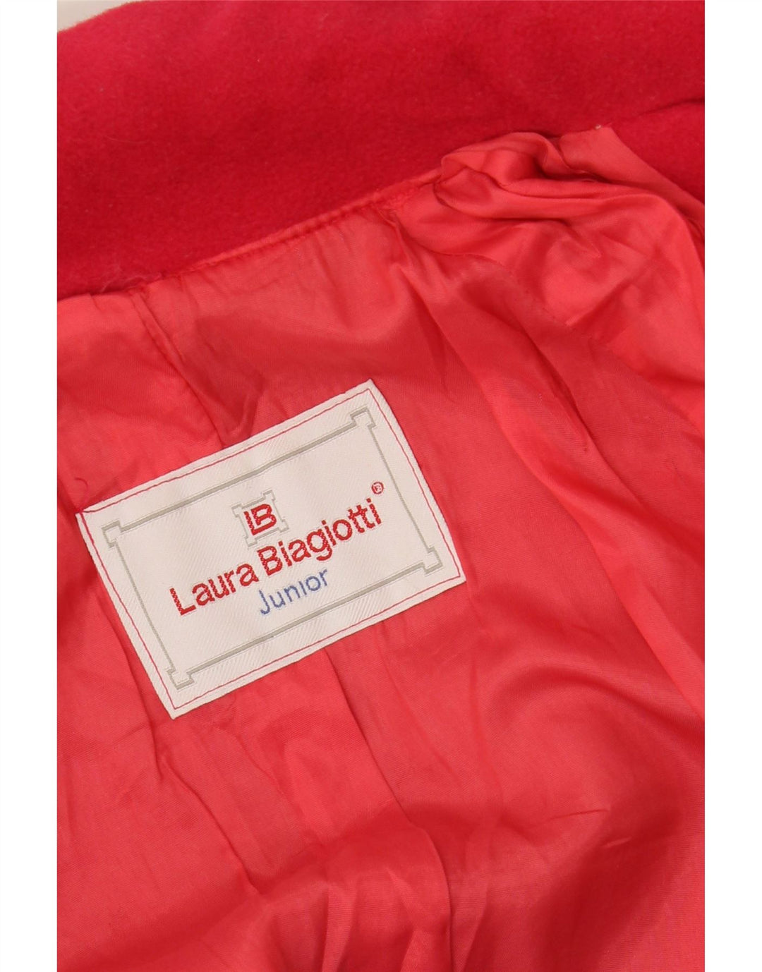 LAURA BIAGIOTTI Girls Overcoat 11-12 Years Red Vintage Laura Biagiotti and Second-Hand Laura Biagiotti from Messina Hembry 