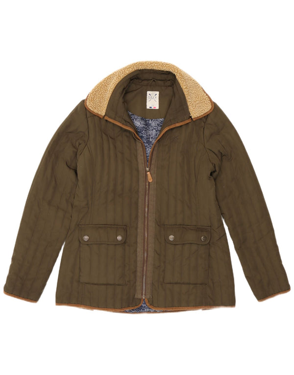Damska ocieplana kurtka Crew Clothing UK 12, średni khaki, poliester