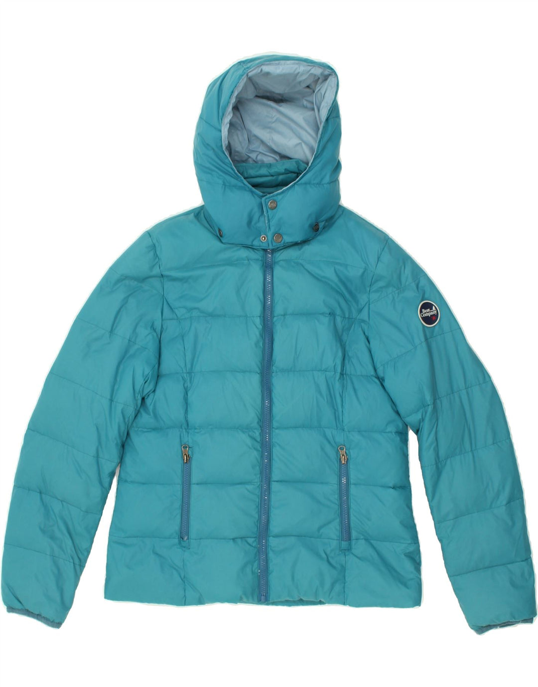 BEST COMPANY Womens Hooded Padded Jacket UK 14 Medium Blue | Vintage Best Company | Thrift | Second-Hand Best Company | Used Clothing | Messina Hembry 
