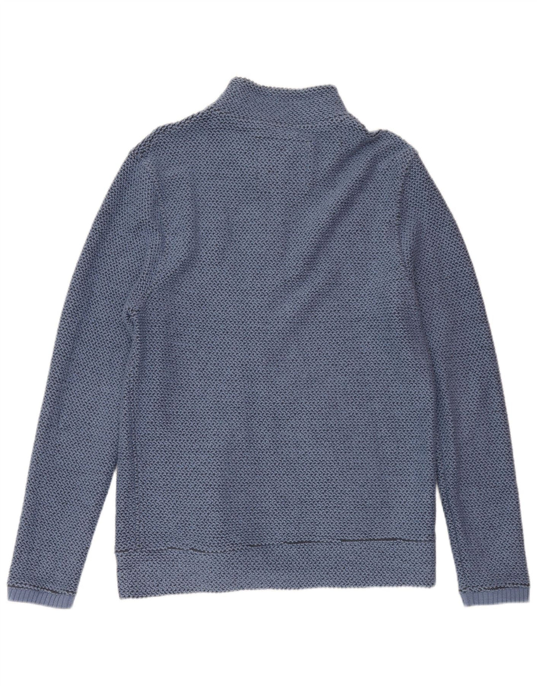 WEIRD FISH Mens Cardigan Sweater Small Blue Cotton