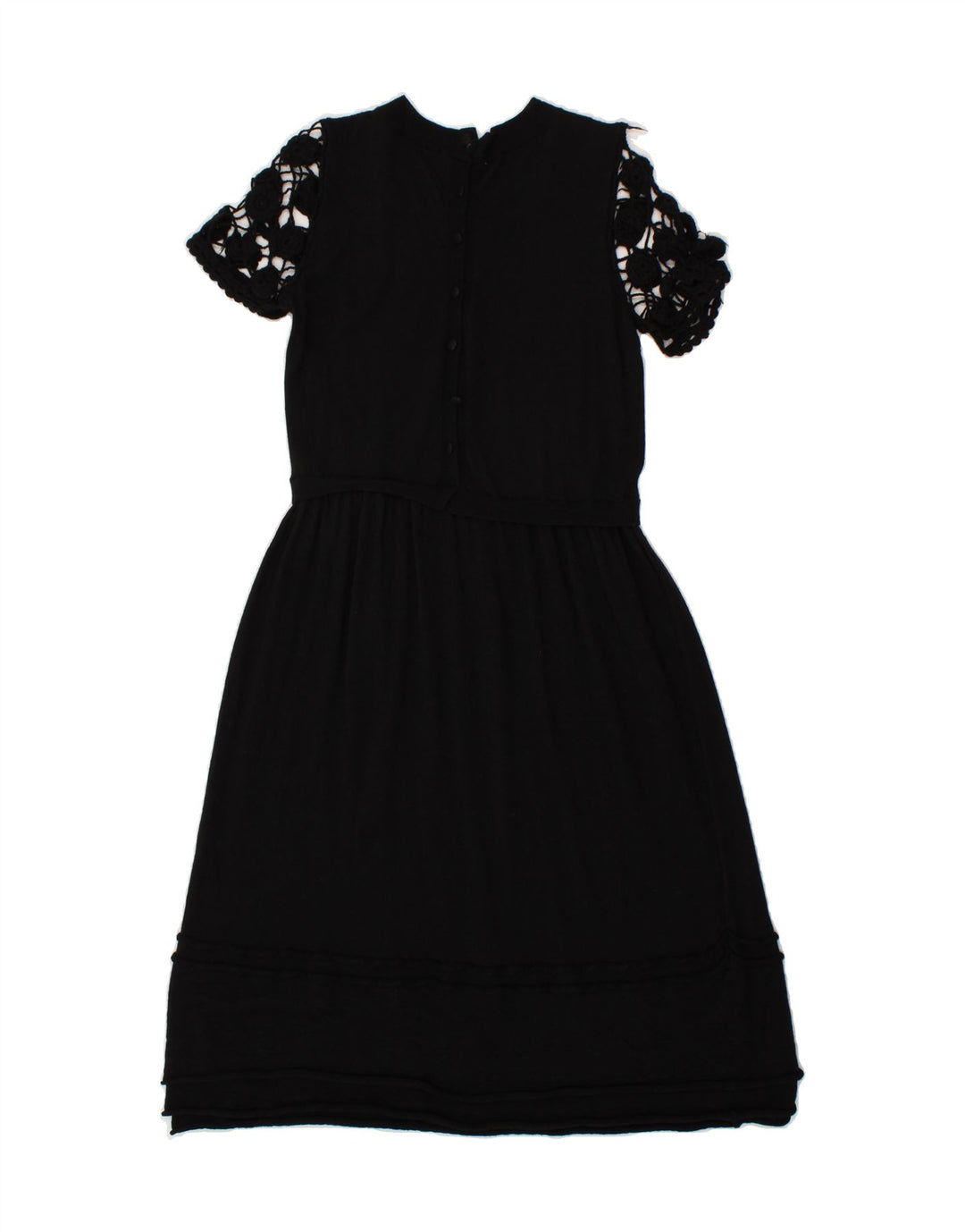TWIN-SET Womens A-Line Dress UK 14 Large Black Wool Vintage Twin-Set and Second-Hand Twin-Set from Messina Hembry 