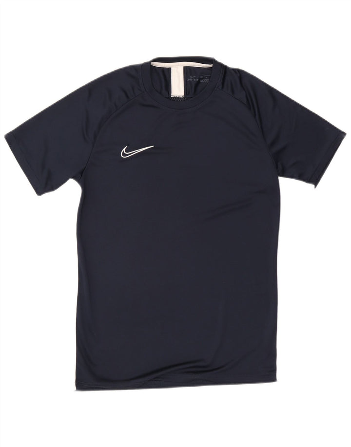 Męska koszulka Nike Dri Fit Top, średni granatowy poliester z blokami kolorów