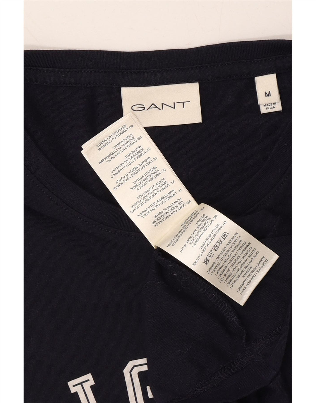 GANT Mens Graphic T-Shirt Top Medium Navy Blue Cotton Vintage Gant and Second-Hand Gant from Messina Hembry 