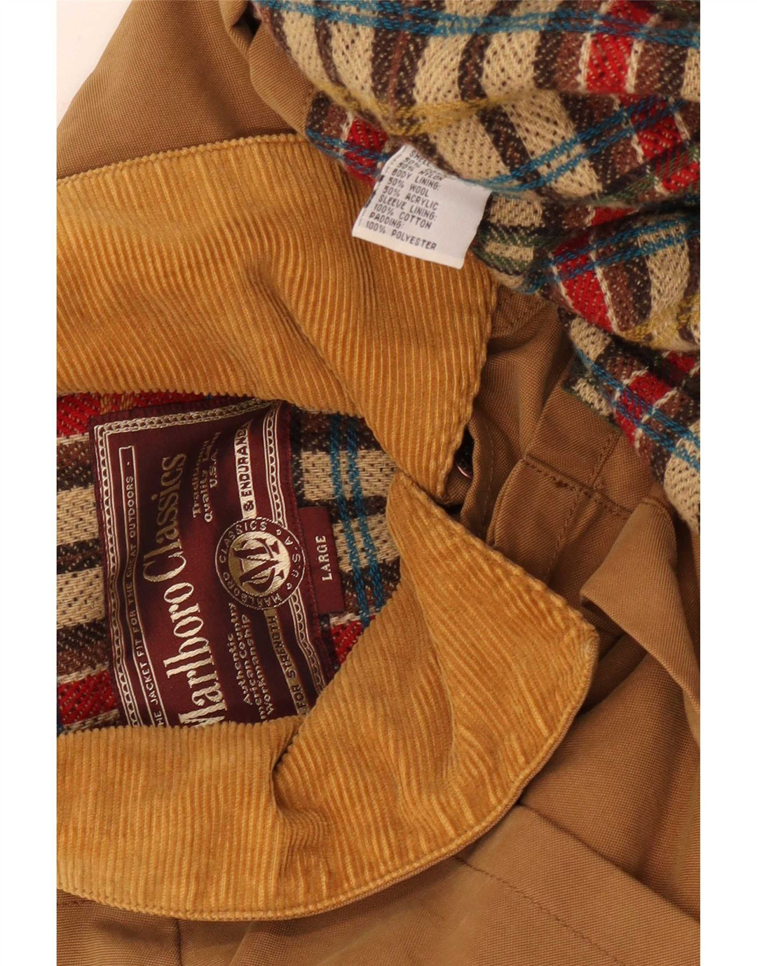 Marlboro Classics Męski płaszcz Capelet UK 40 Large Beżowa bawełna