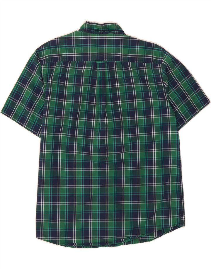CHAPS Mens Easy Care Short Sleeve Shirt Large Green Check Cotton Vintage Chaps and Second-Hand Chaps from Messina Hembry 