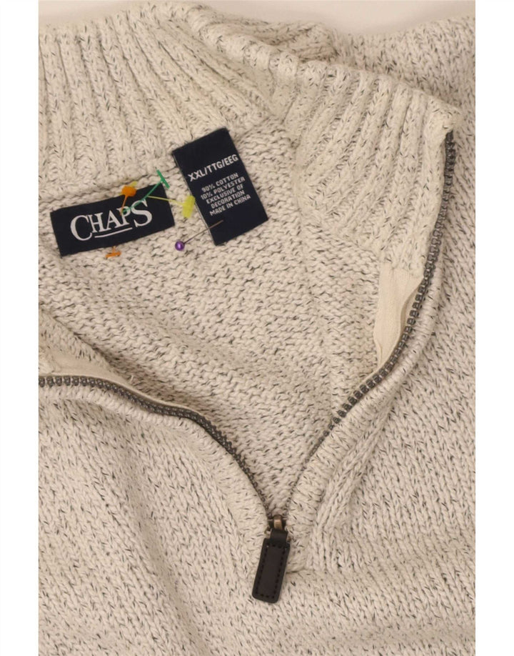 Męski sweter zapinany na zamek Chaps 2XL Szary, bawełniany nakrapiany