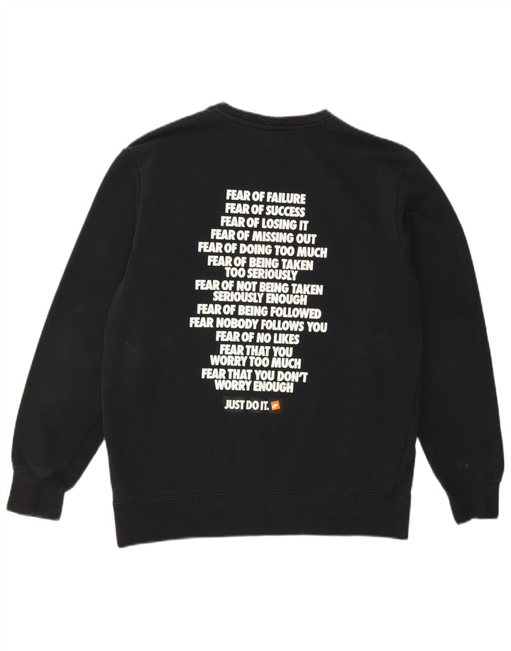 Męska bluza z grafiką NIKE, sweter XS, czarna, bawełniana