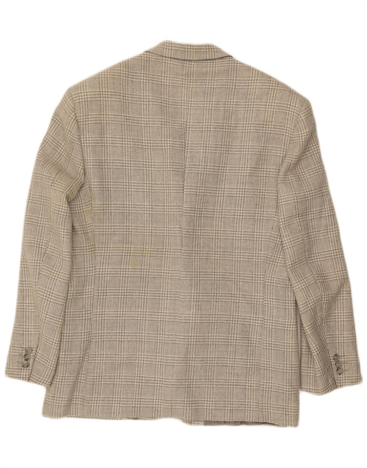 Vintage męska marynarka zapinana na 2 guziki UK 40 duża szara pepitka