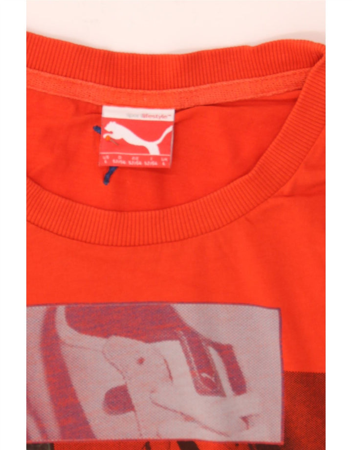 PUMA Mens Graphic T-Shirt Top Large Orange Vintage Puma and Second-Hand Puma from Messina Hembry 