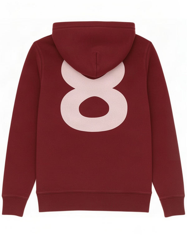 Jack Wills Męski sweter z grafiką, luźnym krojem i zamkiem błyskawicznym, mały, bordowy, bawełniany