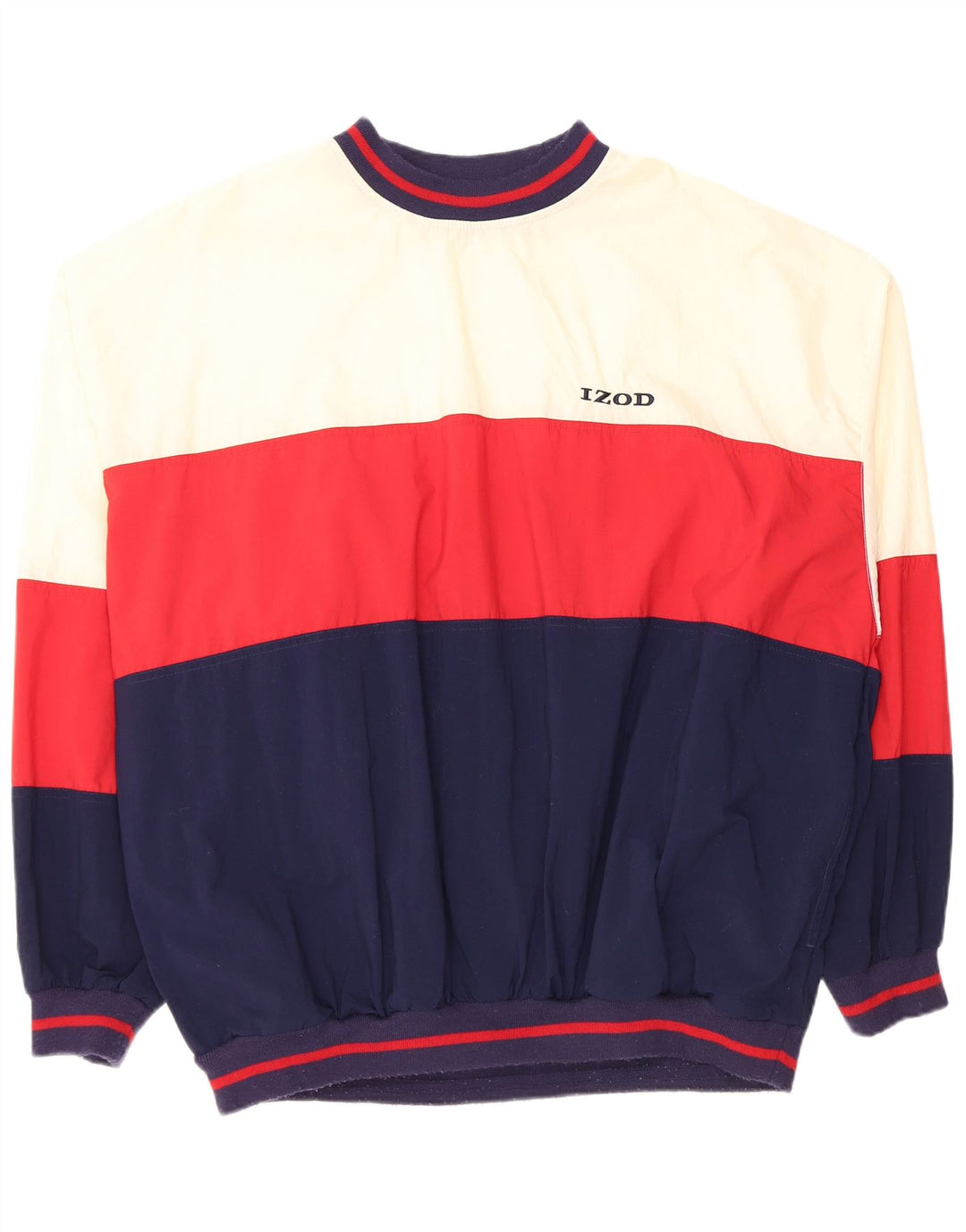 Izod Męski dresowy top XL, granatowy, nylon w bloki kolorów