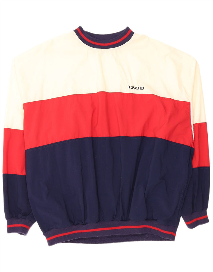 Izod Męski dresowy top XL, granatowy, nylon w bloki kolorów