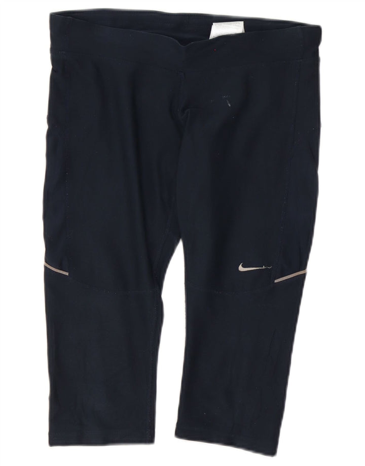 Damskie legginsy Nike Dri Fit Capri UK 10, małe, granatowe, poliestrowe