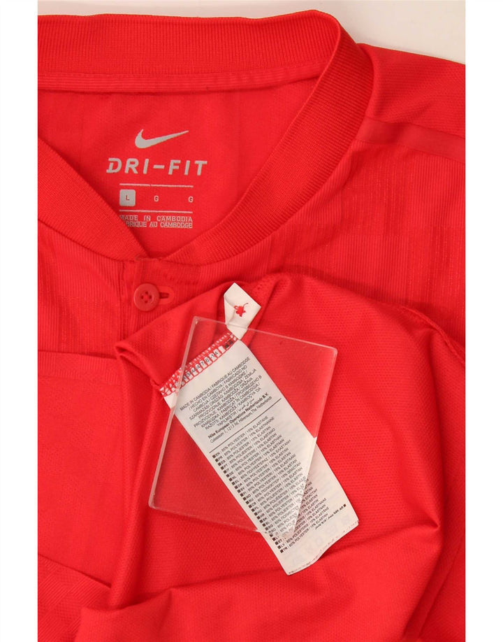 Męski T-shirt Nike Dri Fit, duży, czerwony, poliester