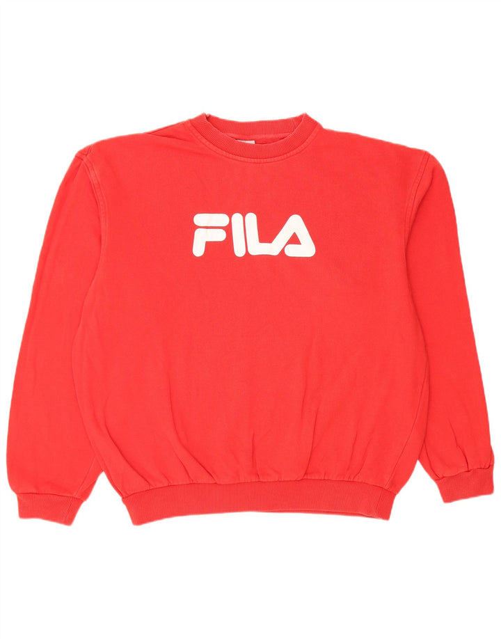 FILA Męska bluza z grafiką, bawełniana, średnia czerwona