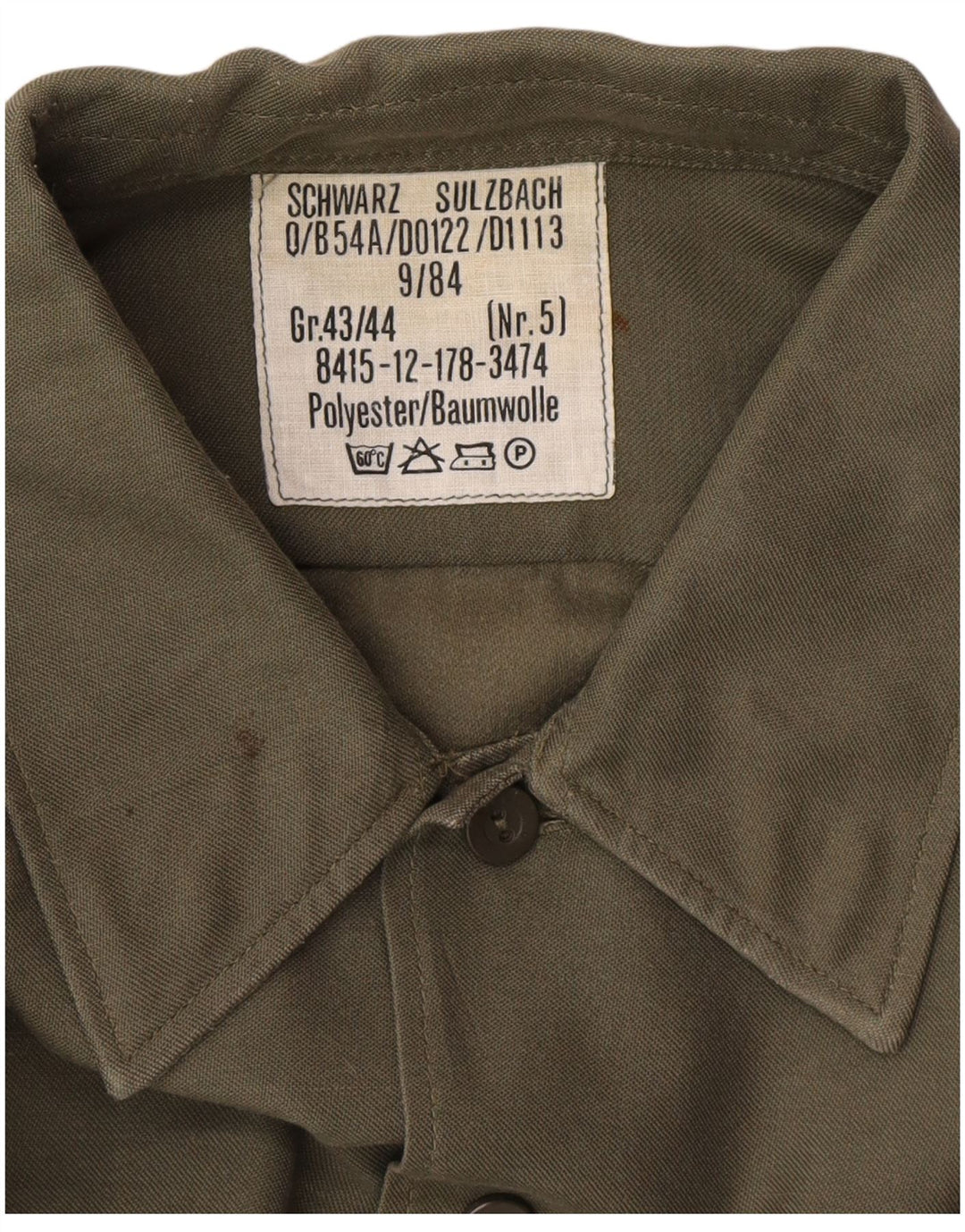 Koszula męska w stylu vintage, rozmiar 43/44 XL, khaki, poliester