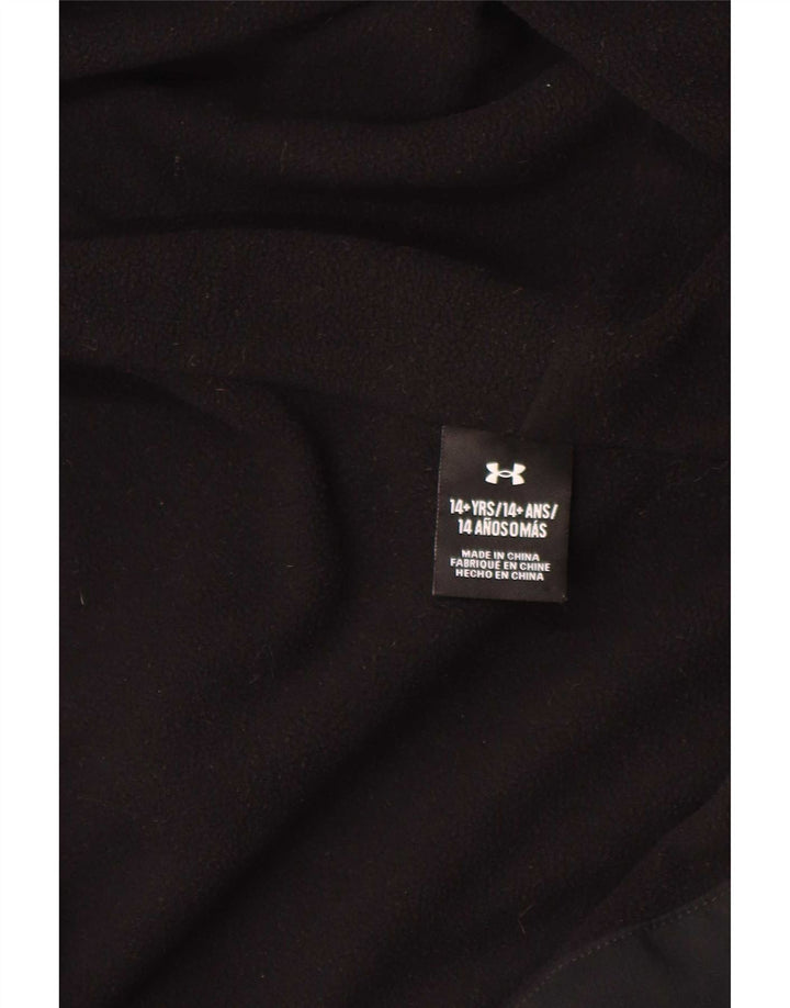 Chłopięca kurtka przeciwdeszczowa z kapturem Under Armour z grafiką, 13-14 lat, czarna