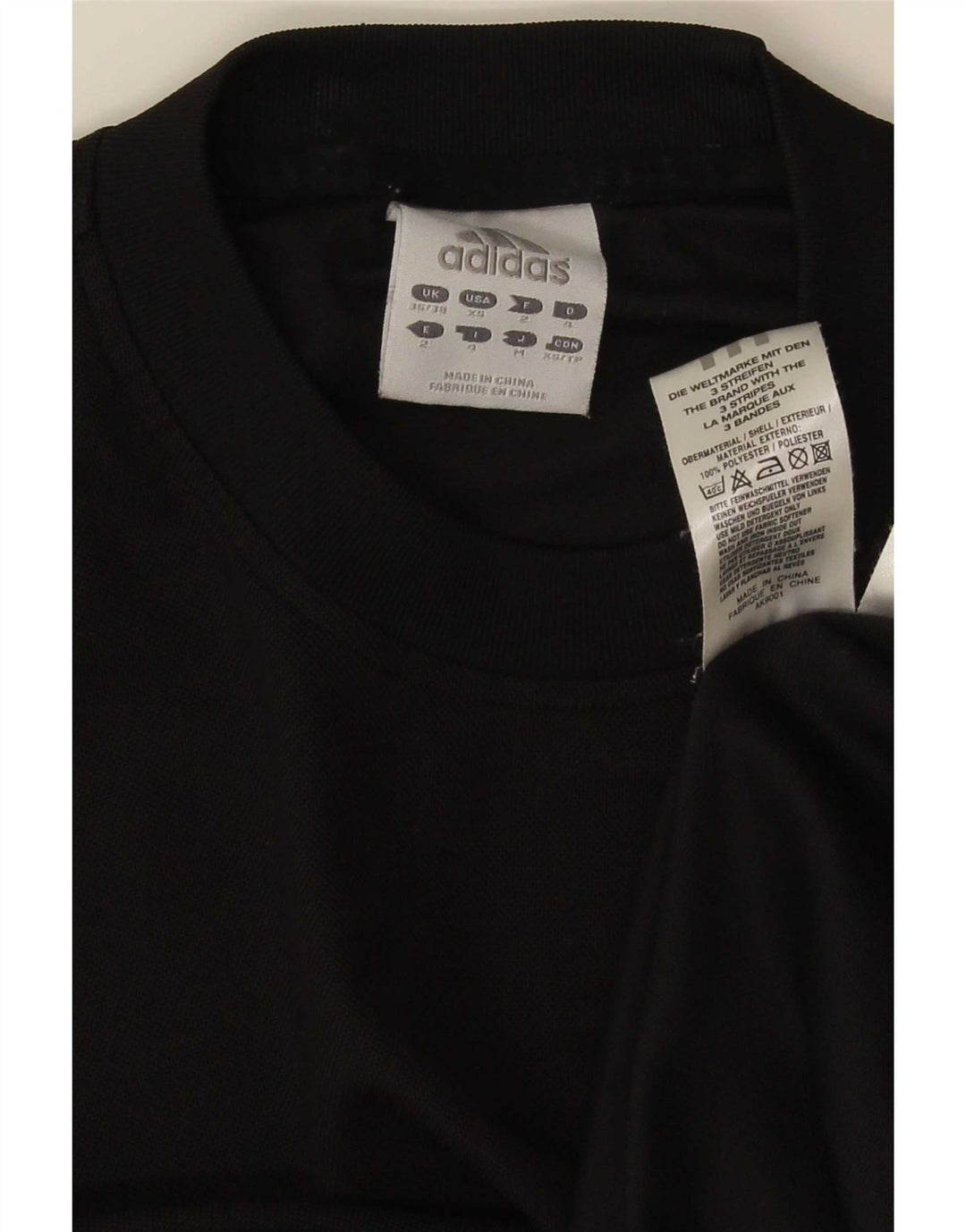 Adidas Męska koszulka Top UK 36/38 Mały czarny poliester