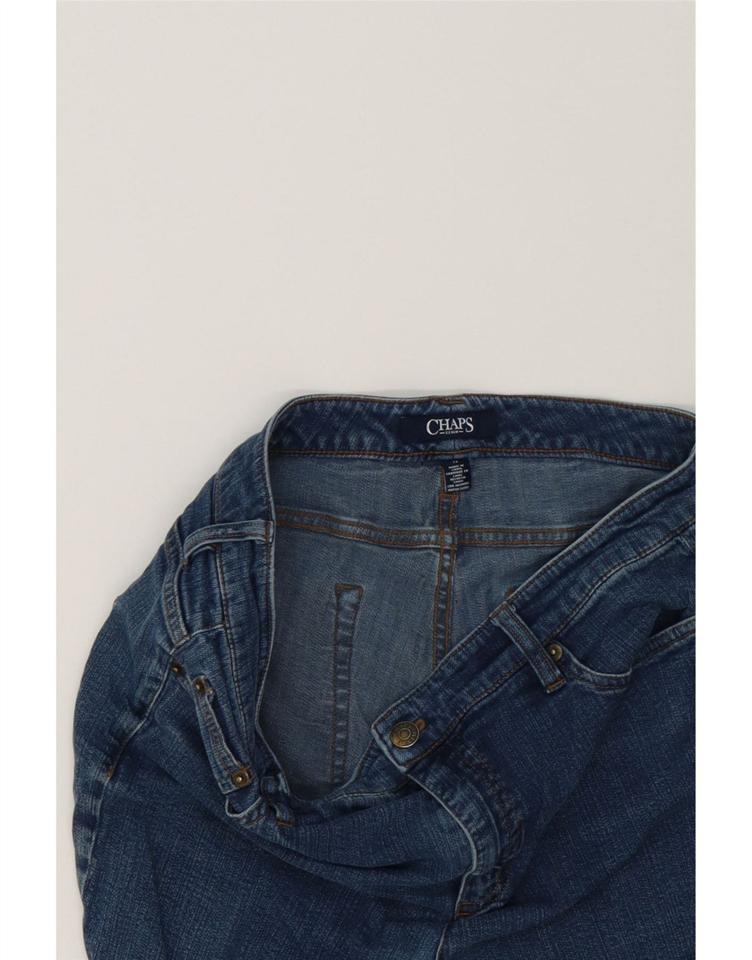 CHAPS Womens Straight Jeans US 12 Large W34 L27 Blue Cotton Vintage Chaps and Second-Hand Chaps from Messina Hembry 