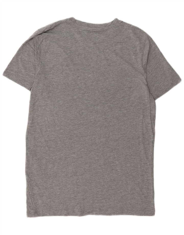 Męska koszulka z grafiką JACK & JONES, średnia szara bawełna