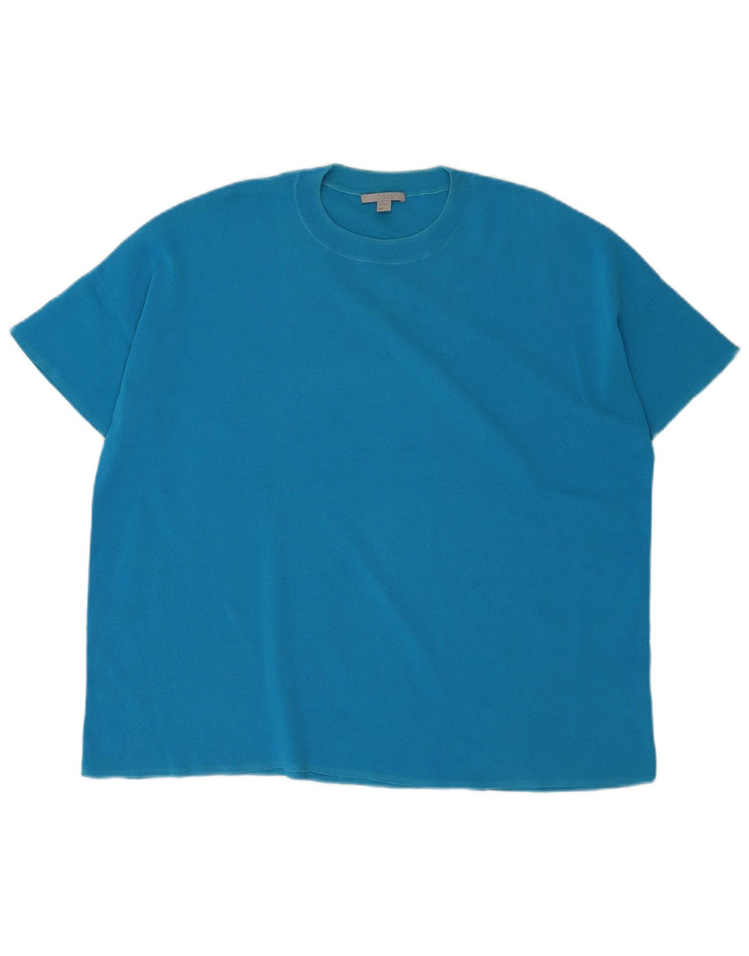 Cos Męski T-shirt Top Średni Niebieski Bawełniany