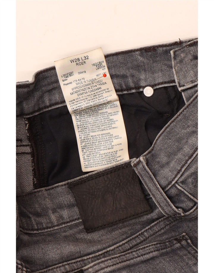 Damskie jeansy Lee Rider Slim W28 L32 Szara bawełna