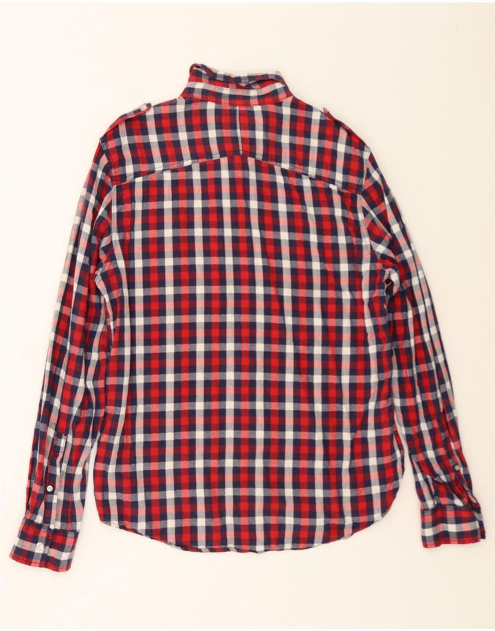 MOSSIMO Mens Military Flannel Shirt Large Red Check Cotton Vintage Mossimo and Second-Hand Mossimo from Messina Hembry 