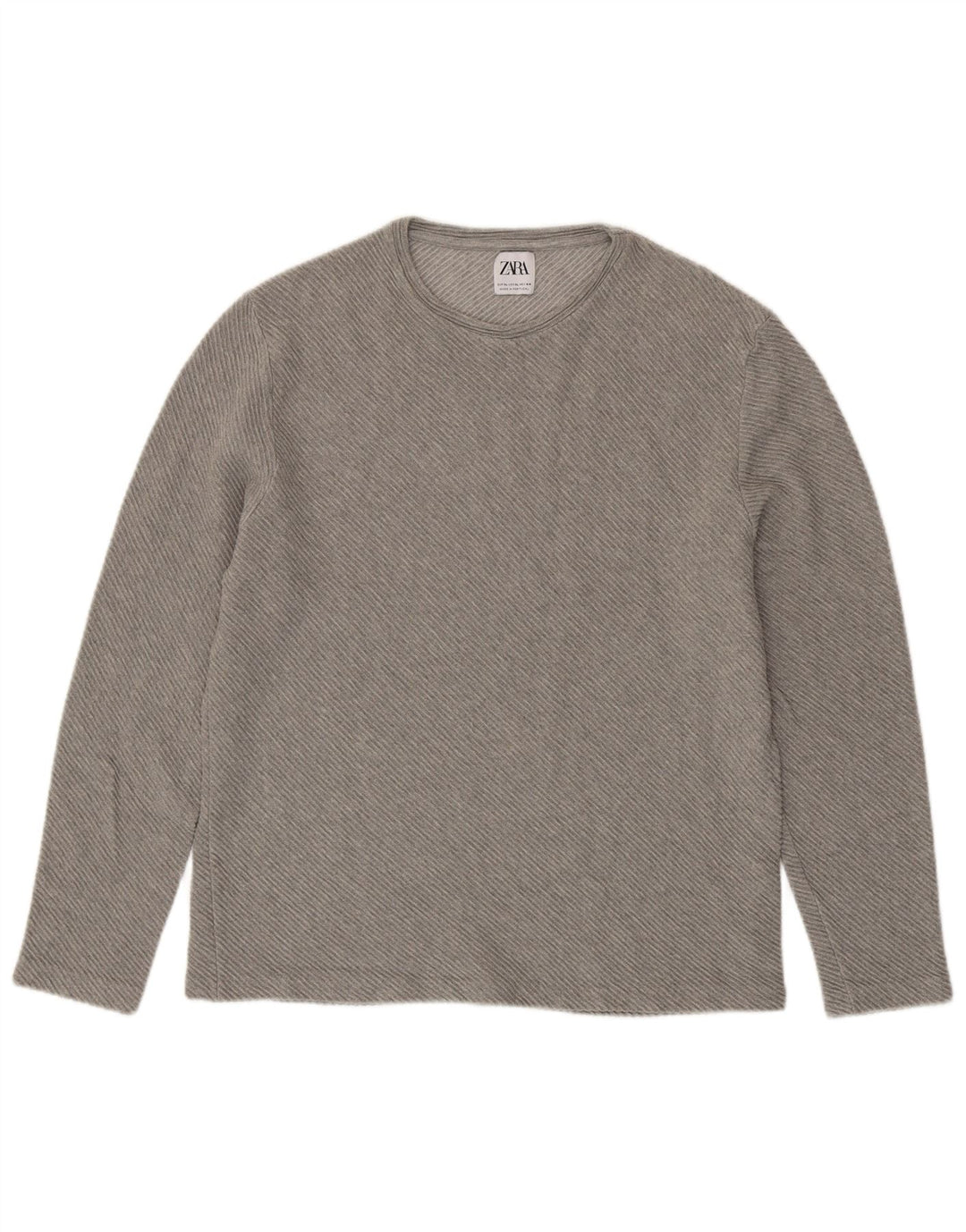 Damski top Zara z długim rękawem, UK 18 XL, szara bawełna