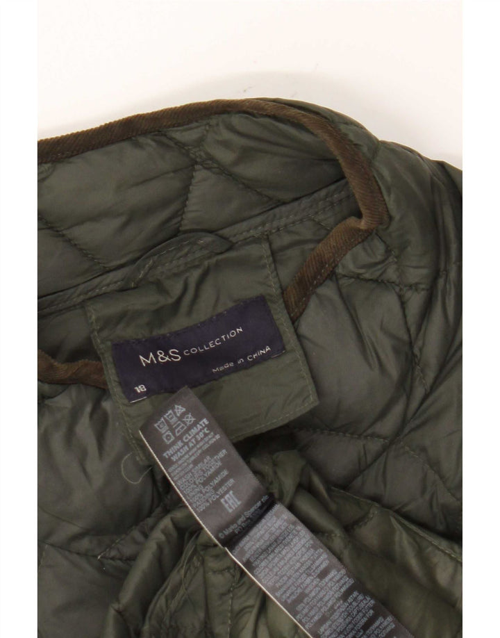 Marks & Spencer Damski pikowany płaszcz z podszewką, UK 18 XL, khaki, poliamid