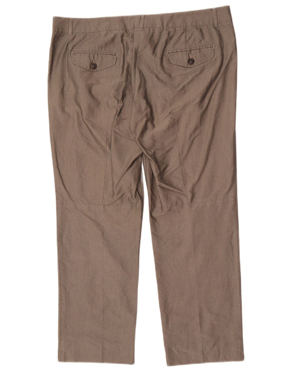 Spodnie damskie Max Mara Straight Chino UK 16 Large W36 L27 Szara bawełna