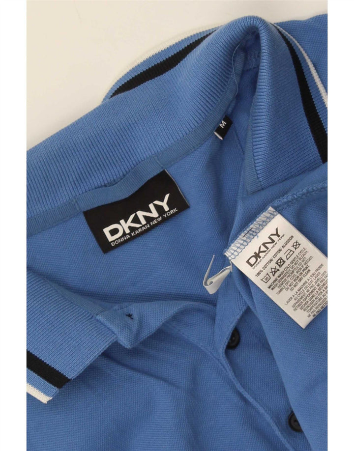 Męska koszulka polo Dkny, bawełniana w średnie niebieskie paski