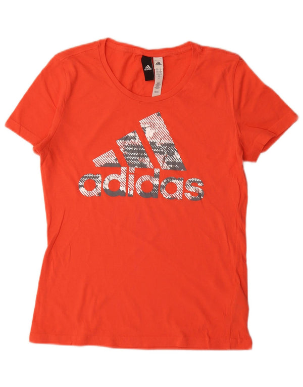Damska koszulka graficzna Adidas Top UK 8/10 Mała pomarańczowa bawełna