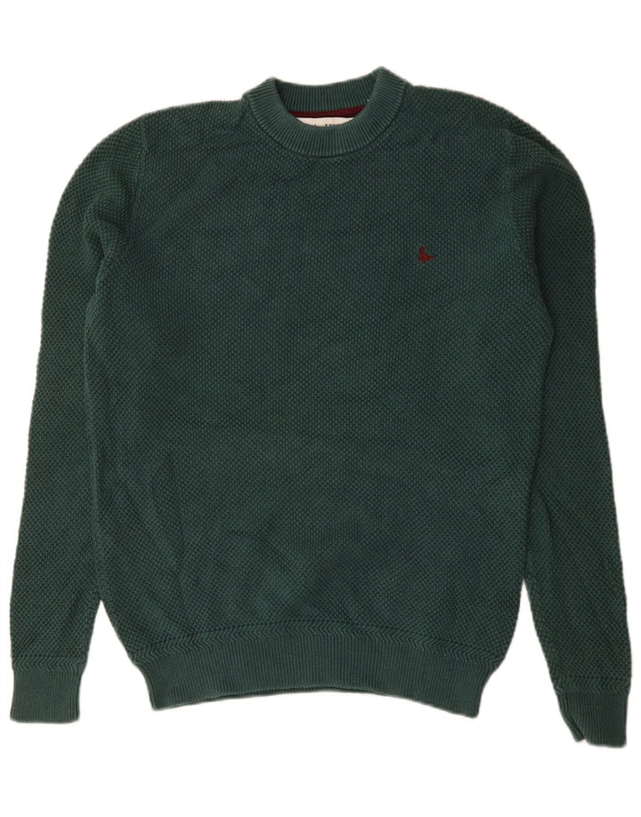 Męski sweter z okrągłym dekoltem Jack Wills, średniozielony, bawełniany