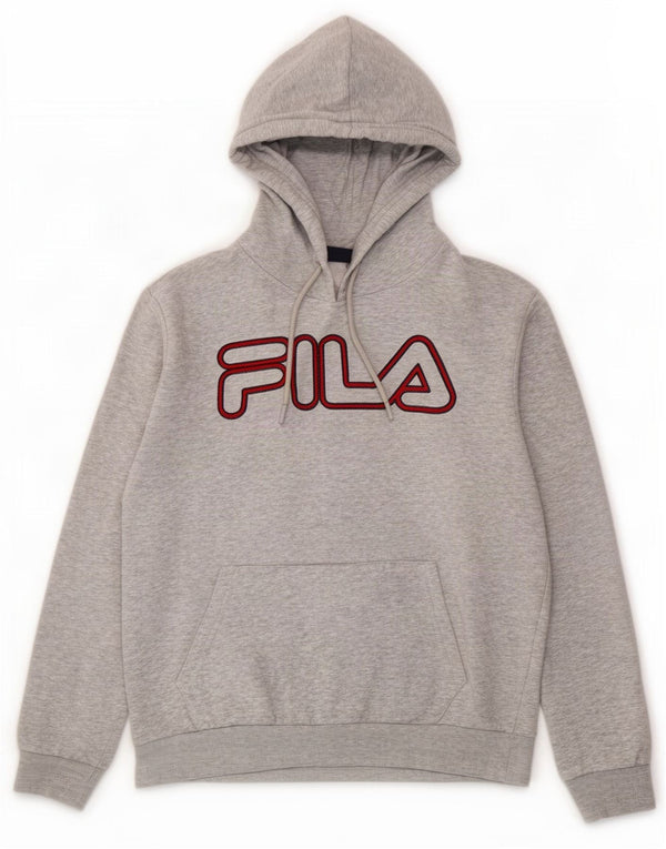 Męski sweter z kapturem Fila, średnioszary, bawełniany